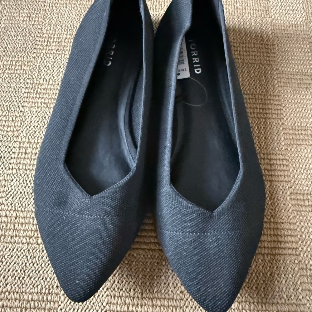 Torrid Black Knit Flats Pointed Toe